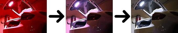 ICBEAMER 12" Red to White 18 SMDs 2835 LED Strip Light Universal Fit Car Trunk Cargo Area or Interior Illumination