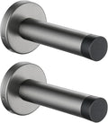 JQK Door Stopper, 304 Stainless Steel Thicken 1mm Sound Dampening Door Stop Bumper Wall Protetor 2 Pack, Brushed Grey, DSB5-GY-P2
