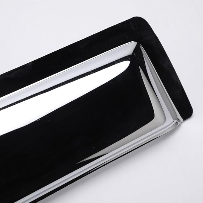 94975Y Chrome Side Window Visor Wind Vent Deflector for 2015-2022 Ford F150/F250/F350 Super Duty Crew(Supercrew) cab,4pc Outside Mount Style Sun Rain Guards