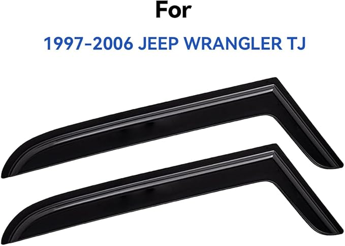 Window Visors Rain Guards Shield for 1997-2006 Jeep Wrangler, Out-Channel Window Vent Wind Deflectors Visors Shades for 97-06 Wrangler TJ, 2PCS