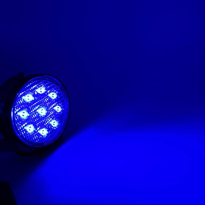 AUXMOTEC 27W Spot Blue Round Work LED Light Fog Offroad Off Road Lights Driving Lamp Waterproof for Hunting Pickup UTV Truck Car Boat SUV Boat 4WD ATV 12V 24V 4x4 Tractor Motorcycle（2pcs）