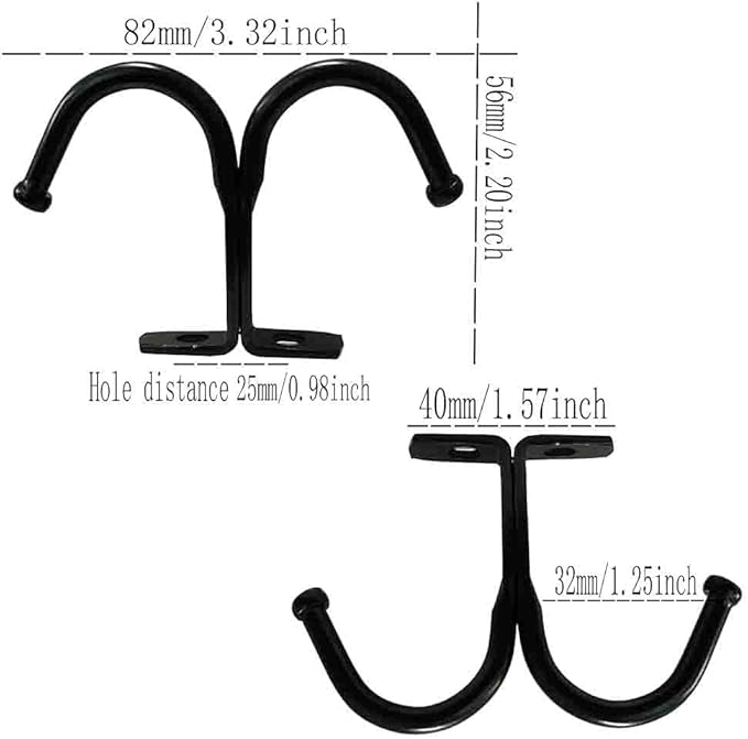 haowei Hanging Hooks from Ceiling, Set of 10 Under Shelf Hook, Robes, Coats, and Clothes in The Closet, Bathroom, Kitchen, and Garage (Black)
