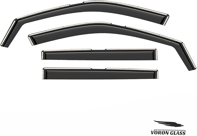 Voron Glass in-Channel Extra Durable Rain Guards for Jeep Compass 2017-2025, Window Deflectors, Vent Window Visors, 4 Pieces - 200669