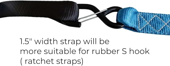 Soft Loop Tie Down Straps (4PK) Black Breaking Strength 10,000 LBS Heavy Duty 1.5 inch x 18 inch Motorcycle Soft tie Downs for UTV, ATV, Bicycle and Railer