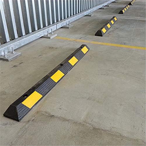 Heavy Duty Rubber Parking Curb Target High Reflective Yellow Safety Stripes