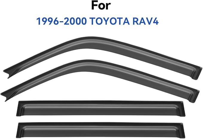 Window Visors Rain Guards for 1996 1997 1998 1999 2000 Toyota RAV4, Out-Channel Window Vent Wind Deflectors Visors Shades for 96 97 98 99 00 Toyota Rav4