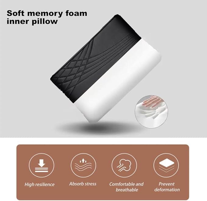 Car Center Console Cover, Memory Foam Car Armrest Cover, Black Arm Rest Covering Car, Middle Organizer Elbow Pillow, Leather armrest Cover for Car/SUV/Truck/Auto (No.2 Black)