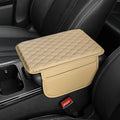 Memory Cotton Leather Car Armrest Box Pad, 2025 New Universal Style Memory Cotton Car Armrest Box Pad, Upgrade Vehicle Seat Box Cushion Protector for SUV Truck (Khaki)