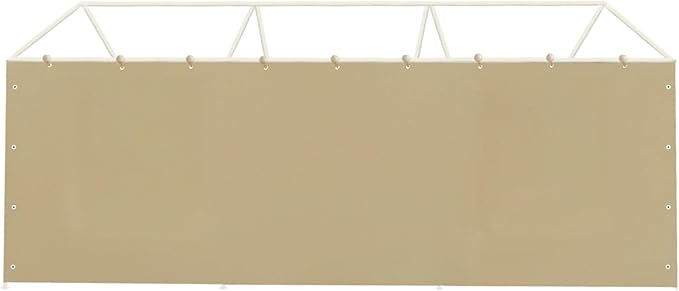 Carport Replacement Tarp Canopy, Sidewall Panel with Elastic Ball Bungees, for 10x20 FT or 12x20 FT Garage Party Tent Shelter - Beige, One Sidewall Panel Only