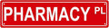 PHARMACY PL Space Metal Tin Street Sign Bar Cafe Garage Cave Home Room Wall Bathroom Farmhouse Garden Porch Patio Decor, 16 x 4 Inch