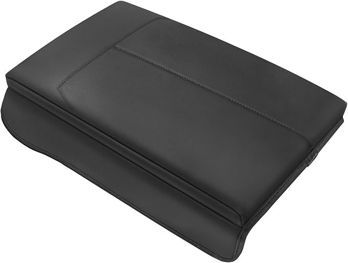 Muslogy Center Console Armrest Cover Compatible with Ford F250 F350 F450 2017-2022 Super Duty Comfort Armrest Pad Arm Rest Cushion Vegan Leather Protector 1-Inch Extra Thick(Bucket Seat ONLY)