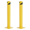 Safety Bollard Post, 36 Inch Height Steel Bollards, 4.5 Inch Diameter Parking Bollard, Yellow Powder Coated Safety Parking Barrier Post, for Traffic Sensitive Areas (2 Pack, 42 inch)
