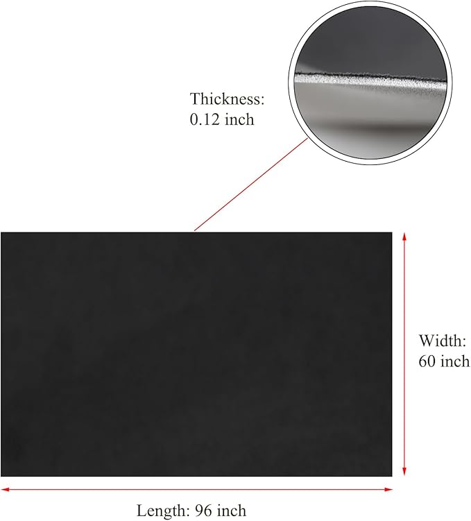 Suede Headliner Fabric with Foam Backing - Black Suede Headliner wrap Interior Material for Car/Truck/SUV/RV Roof, Home Repair/DIY Headliner Material Automotive Headliner Fabric (Black, 96"×60“)