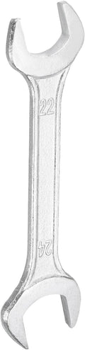 HARFINGTON Double Open End Wrench 22mm x 24mm Metric 15 Degree Offset Angle Small Flat Head Wrench Galvanizing Open Ended Spanner for Automotive Repair Furniture Assembly