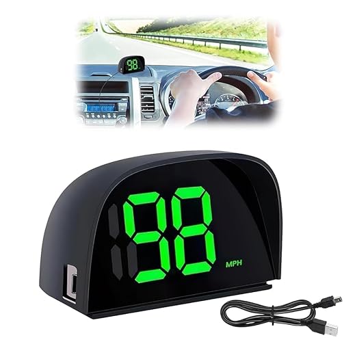GPS Digital Speedometer for Car MPH Golf Cart Universal HUD Speed Meter with LED Large Font Head Up Display Car Accessories with USB Cable Plug Play for Truck Motor SUV Golf Cart All Vehicles