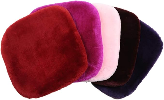 20 inchs Fluffy Shearling Sheepskin Car Seat Cover for Auto Interior Accessories with Soft Fuzzy Wool Eco-Friendly Natural Fur Non-Slip (Misty Gray, Front)