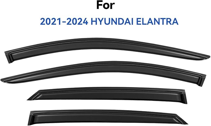 Window Visors Rain Guards Shield for 2021 2022 2023 2024 2025 Hyundai Elantra, Out-Channel Window Vent Wind Deflectors Visors Shades for 21-25 Elantra
