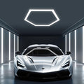 tewei Hexagon LED Garage Light, 1 Grids Hexagon Car Detailing Light Fixture 6500K Daylight White LED Shop Lights, 45W, 4500LM Super Bright Ceiling Lights for Workshop, Warehouse, Gym, Basement
