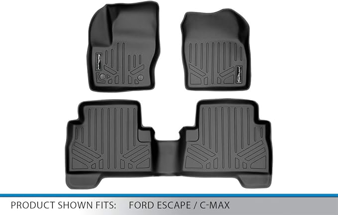 MAXLINER Custom Fit Floor Mats 2 Row Liner Set Compatible with 2013-2019 Ford Escape