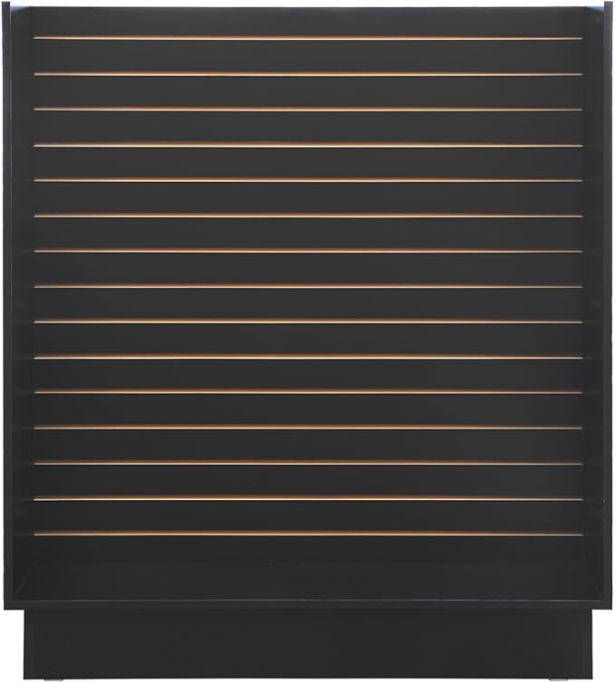 WISDOMFUR H-Unit Slatwall Gondola Display – 4 ft Black Freestanding Retail Fixture for Merchandising, Store Displays & Showrooms