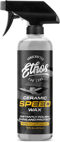 Ethos Ceramic Speed Wax - Ceramic Coating for Cars - Ceramic Coating Car Wax Spray - Ceramic Car Wax Polish Hydrophobic Top Coat Polish Formulated With Reactive Sio2 Copolymers