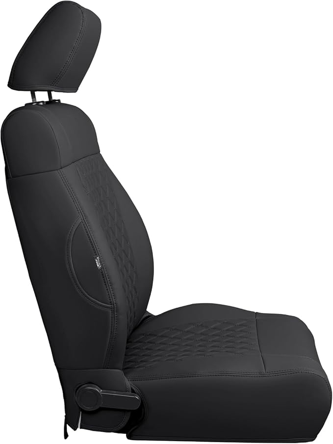 GIANT PANDA Customized Full Set Car Seat Covers for Jeep Wrangler 4 Door JK Unlimited Sahara Sport Rubicon X 2008 2009 2010, Faux Leather - (Black)