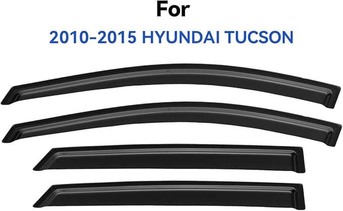 Window Visors Rain Guards for 2010 2011 2012 2013 2014 2015 Hyundai Tucson, Out-Channel Window Vent Wind Deflectors Visors Shades for 10-15 Tucson