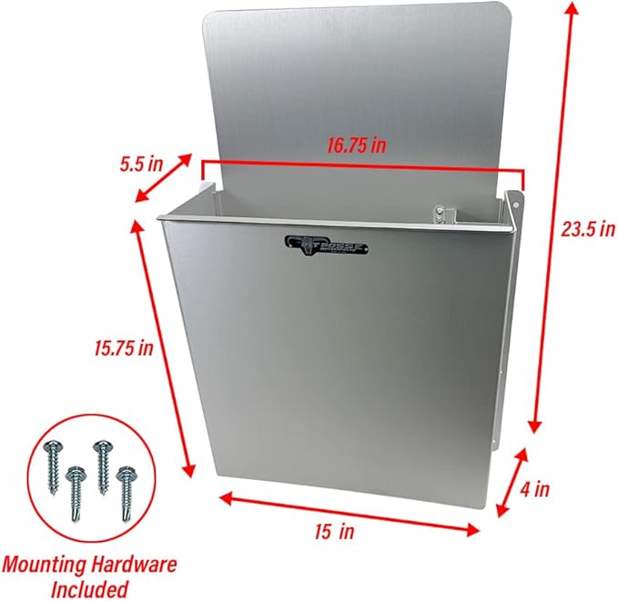 Pit Posse PP3351 Aluminum Wall Mount Floor Jack Holder Pouch Stabilizer - Made in USA - Stabilizer for Enclosed Race Trailer Garage Shop Organizer Storage Snowmobile 5th Wheel Toy Hauler (Silver)