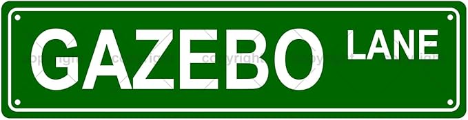 GAZEBO LANE Space Metal Tin Street Sign Bar Cafe Garage Cave Home Room Wall Bathroom Farmhouse Garden Porch Patio Decor, 16 x 4 Inch