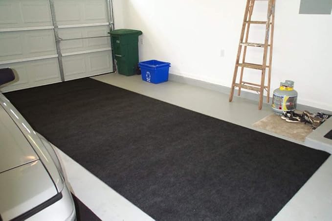 Garage Floor Mat，Absorbent Oil Mat—Floor Mat for Golf Carts,Motorcycles，Protect Garage and Shop Floor Surface，Absorbent Felt and Leak-Resistant Anti-Slip Backing，Reusable/Washable (7'6"x18'1")