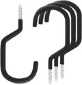 SMARTOLOGY Extra-Large Bike Hook, Bicycle Storage Hanger, Rubber Coated Heavy Duty Screw-in Ceiling Hooks for Tools, Garage Wall Organizer, 4 Pack, Fits All Bike Types, Vertical Bike Racks & Stands