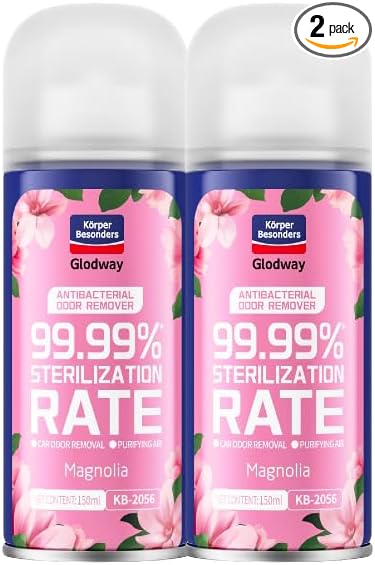 Glodway Whole Car Air Refresher Spray,Odor Eliminator Eliminates Strong Vehicle Odors,Magnolia Scent-6 Ounce Spray Bottle (Plack of 2)