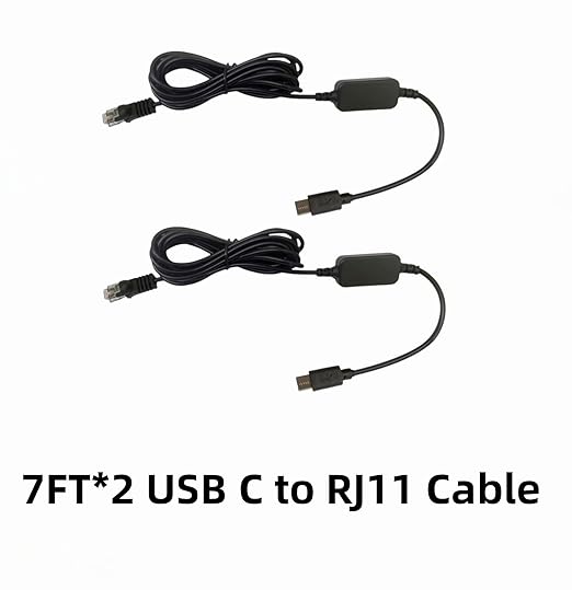 USB C to RJ11 Radar Detector Power Cord Cable(7FT*2) for Escort Valentine One Uniden Beltronics