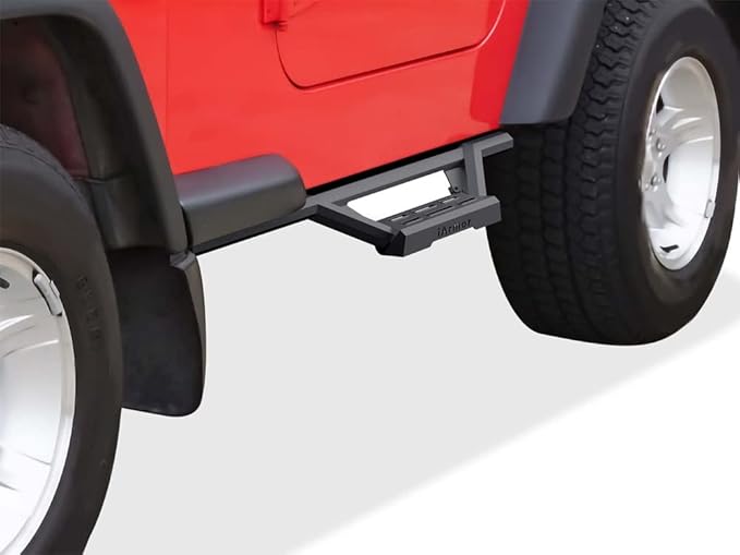 APS Drop Steps Running Boards Compatible with Jeep Wrangler 1987-2006 | 304 Stainless Steel Side Steps Nerf Bars | Anti-Slip | 500lbs Capacity | 5-Year Warranty
