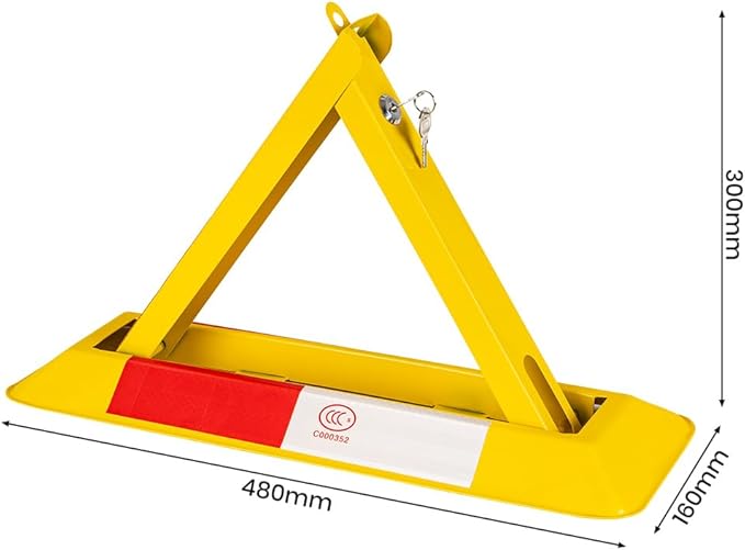 Foldable Parking Barrier,Car Parking Lock Manual Lockable Parking Space Block with Keys,Private Parking Space Lock for Shopping Malls, Hotels,Office,Airports