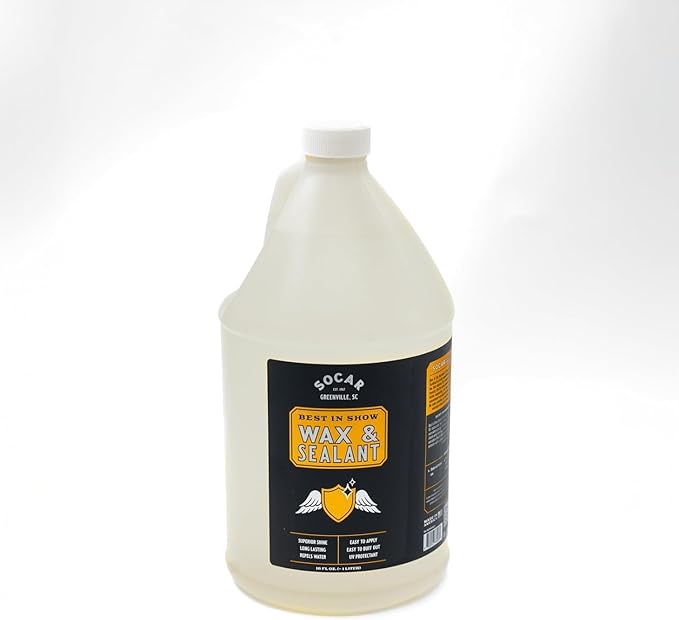 Socar Best-in-Show Car Wax and Sealant, UV Protectant. Hybrid Ceramic, Professionnal Grade for Cars, SUV, Trucks, RV, Motorcycles, Boats (1 Gallon (128 fl. oz.))