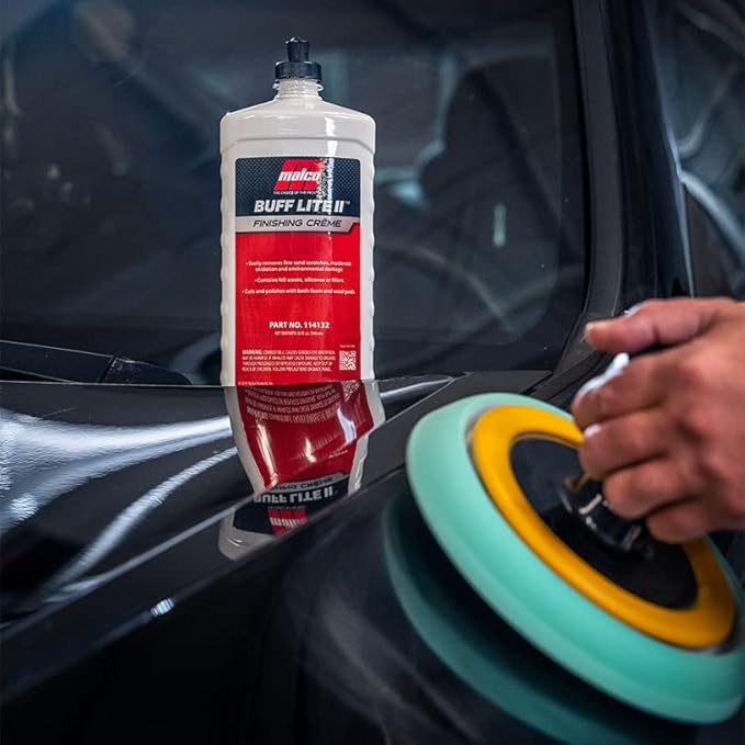 Malco Buff Lite II Finishing Crème – One-Step Professional Cutting, Polishing and Finishing Compound/Removes Brush Marks, Car Wash Scratches, and Snow Brush Scratches / 1 Gallon (114101)