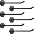 NearMoon Coat Hooks, Wall Hooks for Hanging Hat Hurse Robe, 304 Stainless Steel Heavy Duty Towel Hangers for Bathroom Livingroom Hotel Kitchen Garage, 6 Pack (6 Inch, Matte Black)