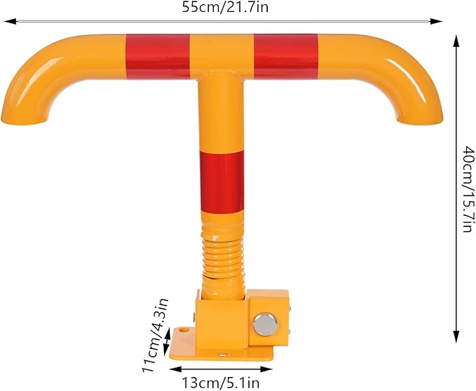 Parking Post and Base With Lock, T Shaped Parking Blocker Barriers Post Parking Blocker Parking Space Blocker, T-Type Parking Lock Personal Garage Driveway Barrier Safety Parking Barrier Traffic Pole