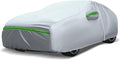 AUQDD 6-Layers Premium Sedan Car Cover Waterproof All Weather Weatherproof UV Sun Protection Snow Dust Storm Resistant Outdoor Exterior Custom Form-Fit Full Padded Car Cover with Straps 165"-181" K1