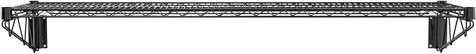 14" x 60" Black Epoxy Wire Wall Mount Shelf