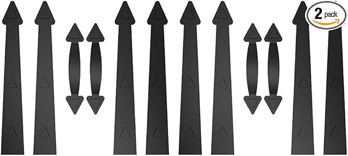 ZEKOO Garage Door Magnetic Decorative Hardware Kit, 8 Hinges 4 Handles Door Carriage Accents for 2 Car Garage, Color Black