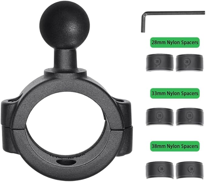 Strg Handlebar Tablet Mount with Rail Base for Rails 1.12'' to 1.50'' in Diameter for 6" Tablets, Motorcycle Tablet Holder for Bike Motorcycle Handlebar ATV/UTV and More Rails