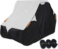 UTV Cover for 2 Seater Black Deluxe Waterproof Oxford Material 114’’x60’’x75’’ Utility Side by Sides Cover (Smaller 2-3 Passenger, Black & Silver)