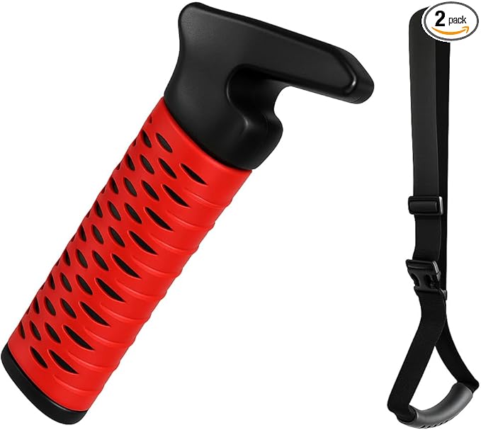 Car Door Handle for Elderly, Car Handle Assist Support, Portable Elderly Assistance Mobility Aids for Getting Out of Car, Auto Grab Cane Nylon Strap for Seniors and Handicapped, Red