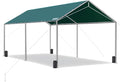 Quictent 10x20 ft Heavy Duty Car Canopy Galvanized Frame Carport Outdoor Party Tent Boat Shelter with 3 Reinforced Steel Cables - Green
