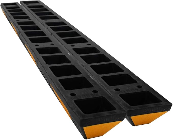 Heavy Duty Rubber Parking Curb Target High Reflective Yellow Safety Stripes