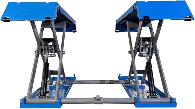 M&E 7700lbs Mid Rise Scissor Lift Pneumatic Release Auto Lift Car Lift 220V Mid-Rise Auto Lift Home Garage Lift