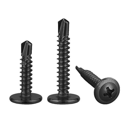 (300 pcs) Wensilon #10×3/4” for Sheet Metal Self-Tapping Screws 410 Black Stainless Steel Truss Head High-Strength Quick Tapping