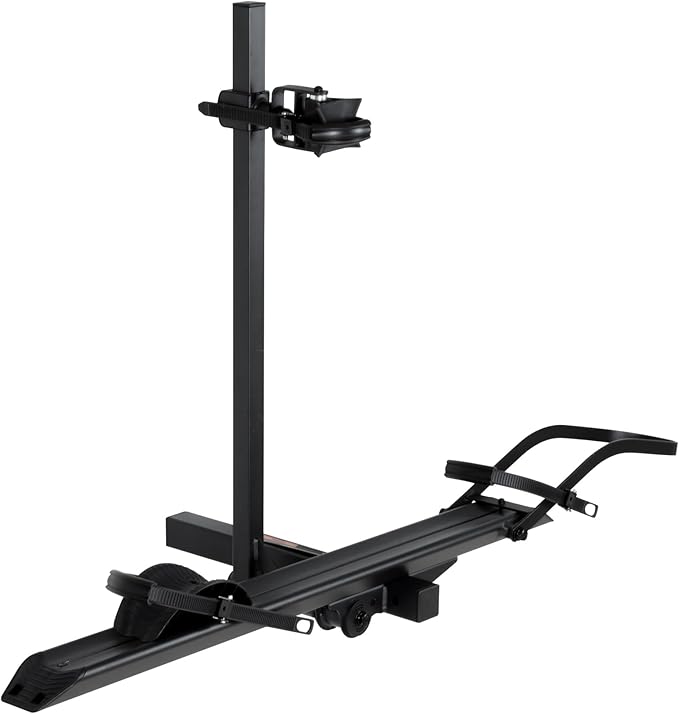 Rockland Aluminum 1-Ebike Rack, 100 lbs Capacity, Single Hitch Mount Electric Bike Rack, Fits up to 5" Fat Tire Width and 50" Wheelbase, Ebike Carrier Rack for 2" Receiver for Cars SUVs Vans RVs